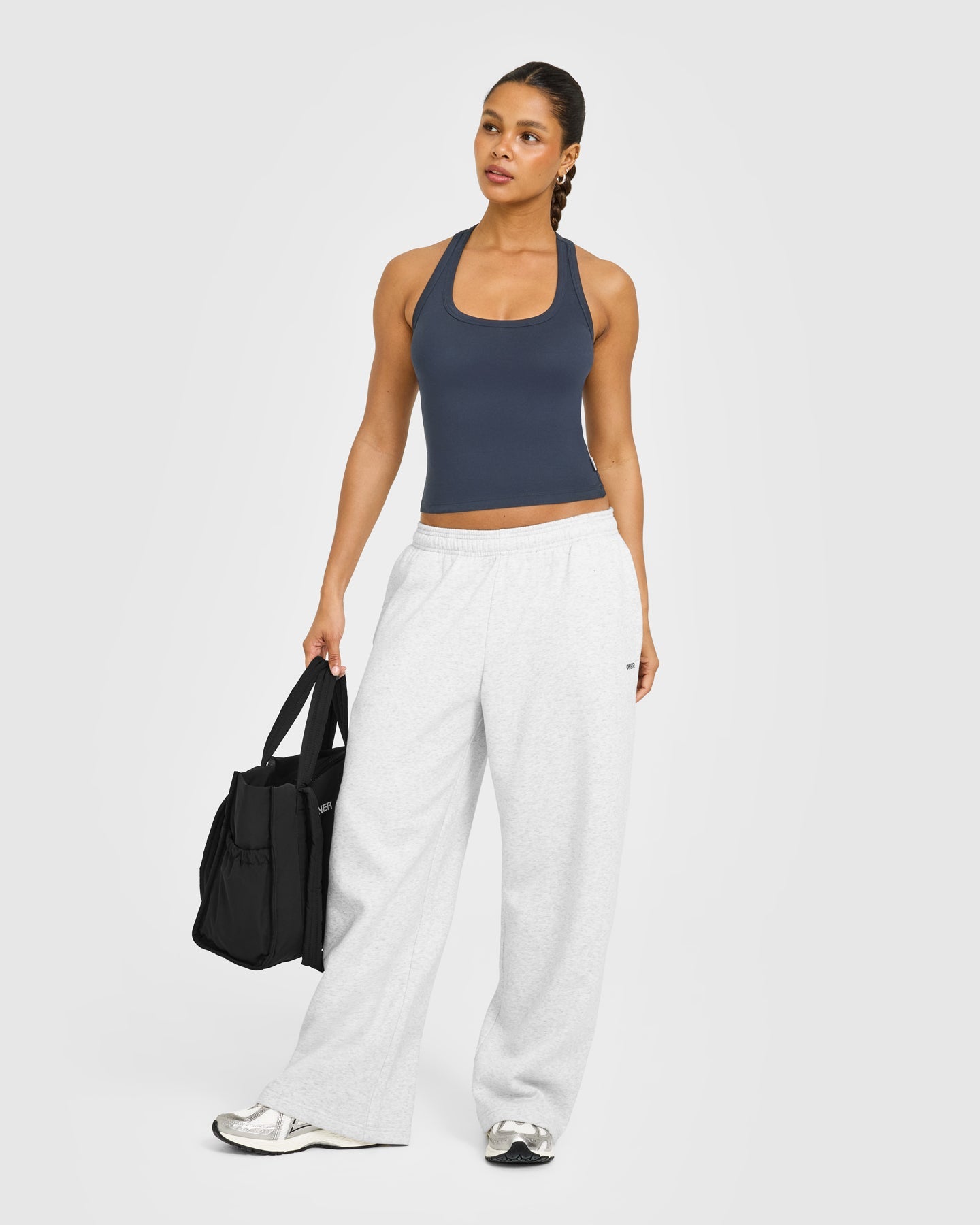 Cotton Fitted Vest with Grey Logo | True Blue