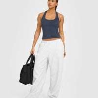 Cotton Fitted Vest with Grey Logo | True Blue