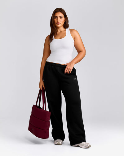 Cotton Fitted Tank Top with Gray Logo | White