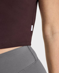 Cotton Relaxed T-Shirt | Plum Brown
