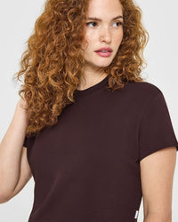 Cotton Relaxed T-Shirt | Plum Brown