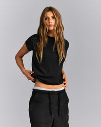 Regular Cotton Short Sleeve T-Shirt | Black