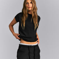 Regular Cotton Short Sleeve T-Shirt | Black