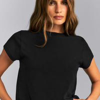 Regular Cotton Short Sleeve T-Shirt | Black