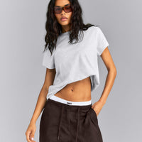 Regular Cotton Short Sleeve T-Shirt | Light Gray Marl