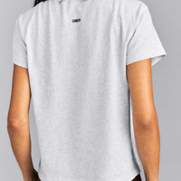 Regular Cotton Short Sleeve T-Shirt | Light Gray Marl