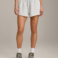 Cotton Vintage Lounge Shorts | Light Gray Marl