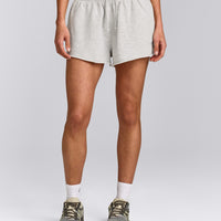 Cotton Vintage Lounge Shorts | Light Gray Marl