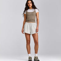 Cotton Vintage Lounge Shorts | Light Gray Marl