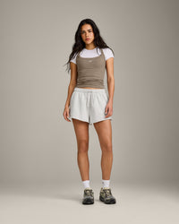 Cotton Vintage Lounge Shorts | Light Gray Marl
