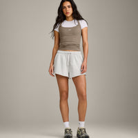 Cotton Vintage Lounge Shorts | Light Gray Marl