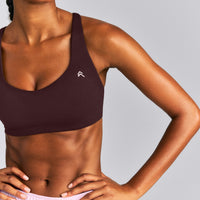 EasyLift™ Cross Back Sports Bra New Branding | Plum Brown