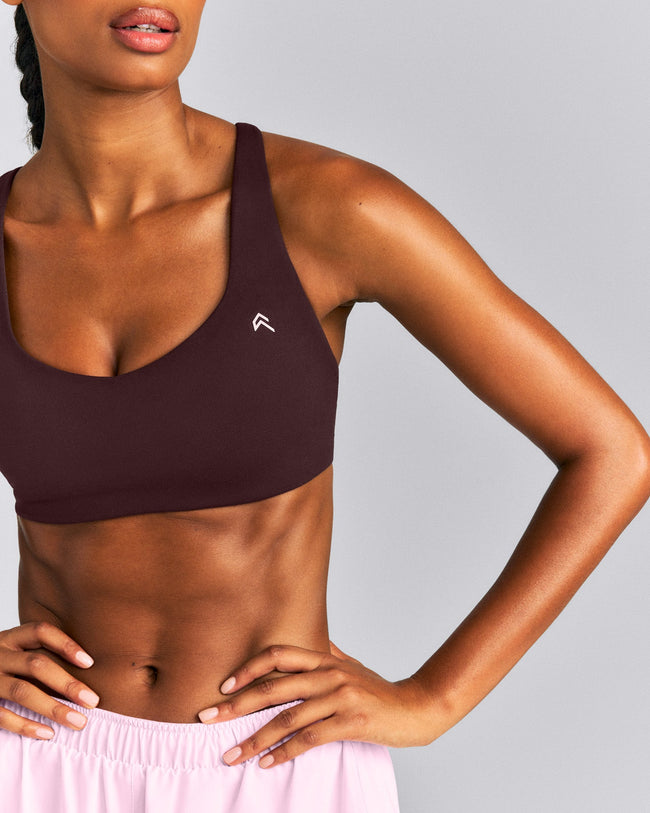 EasyLift™ Cross Back Sports Bra New Branding | Plum Brown