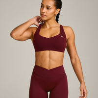 EasyLift™ Cross Back Sports Bra with Gray Logo | Rosewood