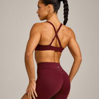 EasyLift™ Cross Back Sports Bra with Gray Logo | Rosewood