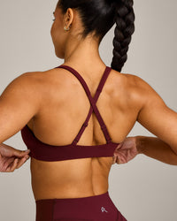 EasyLift™ Cross Back Sports Bra with Gray Logo | Rosewood