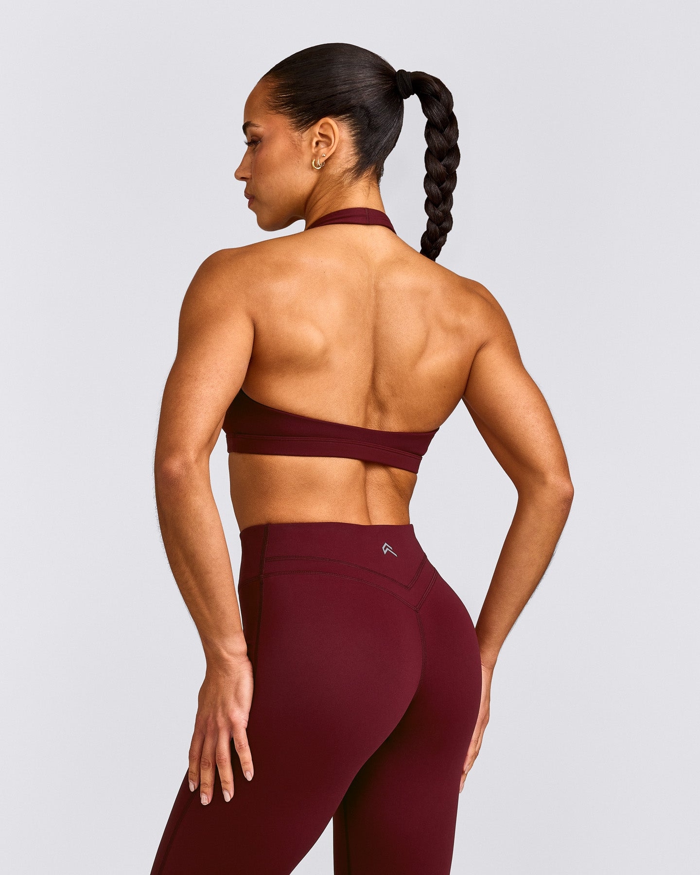 EasyLift™ Halter Bralette with Gray Logo | Rosewood