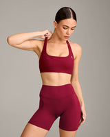 EasyLift™ Halter Bralette with Gray Logo | Ruby Red