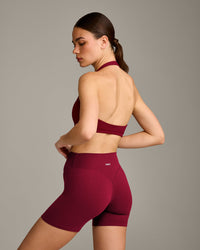 EasyLift™ Halter Bralette with Gray Logo | Ruby Red