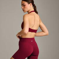 EasyLift™ Halter Bralette with Gray Logo | Ruby Red