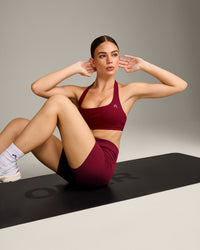 EasyLift™ Halter Bralette with Gray Logo | Ruby Red