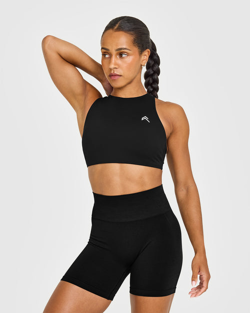 Oner Modal EasyLift™ High Neck Sports Bra | Black