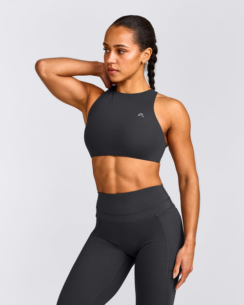 EasyLift™ High Neck Sports Bra | Coal