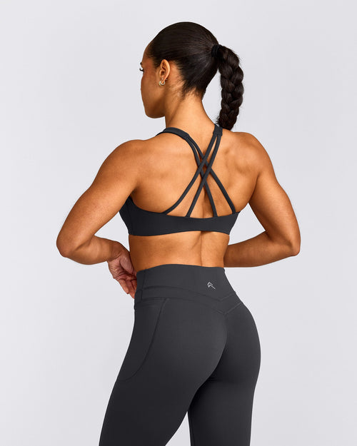 EasyLift™ High Neck Sports Bra | Coal