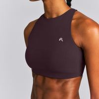 EasyLift™ High Neck Sports Bra New Branding | Dark Umber Brown