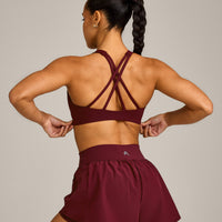 EasyLift™ High Neck Sports Bra with Gray Logo | Rosewood