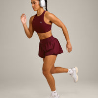 EasyLift™ High Neck Sports Bra with Gray Logo | Rosewood