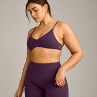 EasyLift™ Ultra Minimal Bralette with Gray Logo | Blackberry Purple