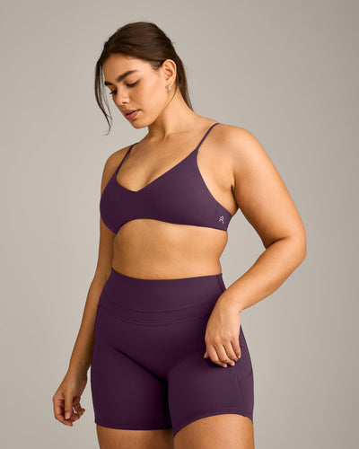 EasyLift™ Ultra Minimal Bralette with Gray Logo | Blackberry Purple