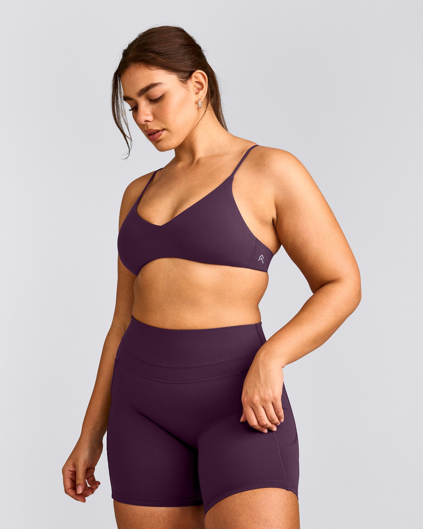 EasyLift™ Ultra Minimal Bralette with Gray Logo | Blackberry Purple