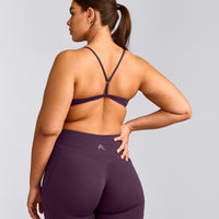 EasyLift™ Ultra Minimal Bralette with Gray Logo | Blackberry Purple