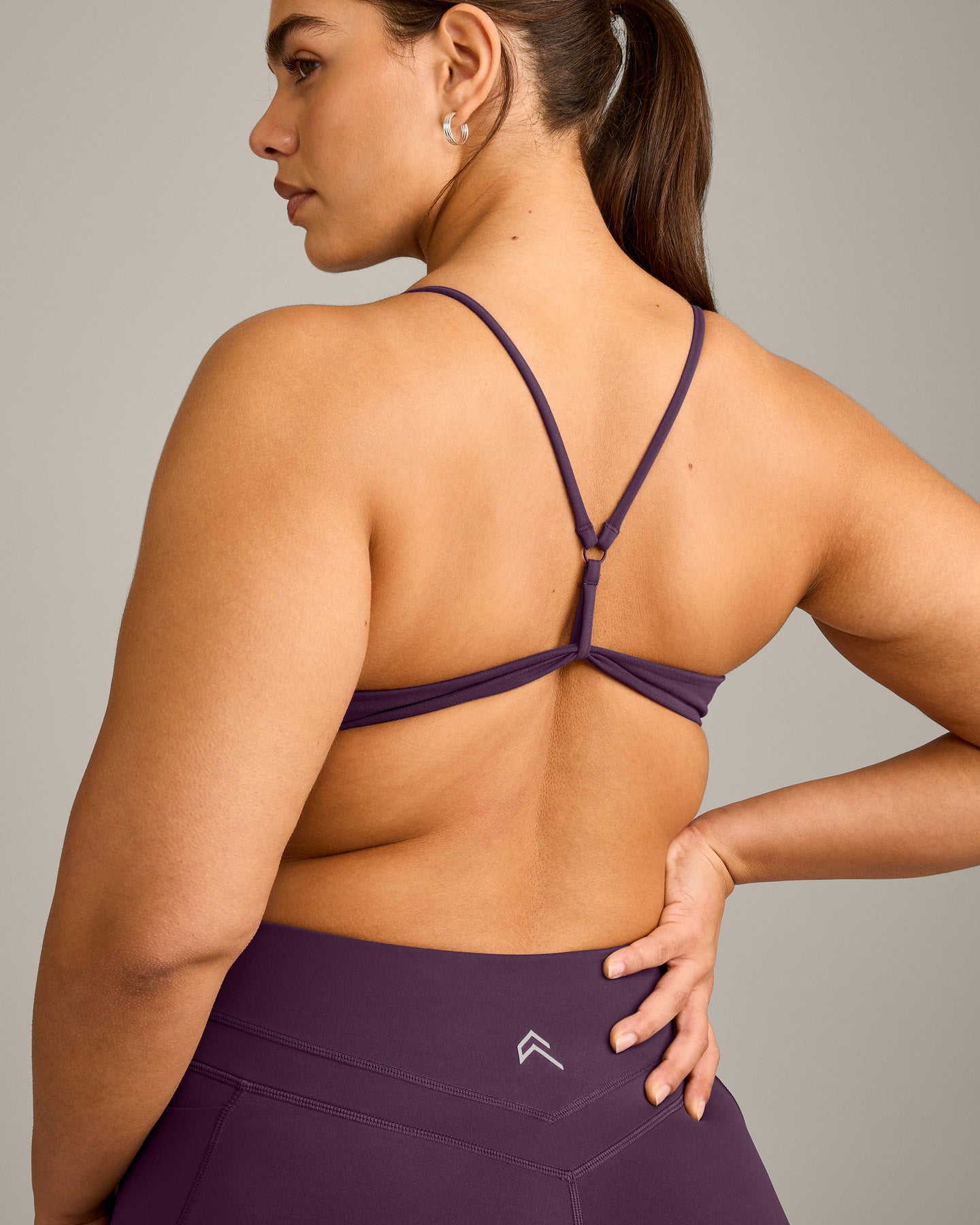 EasyLift™ Ultra Minimal Bralette with Gray Logo | Blackberry Purple