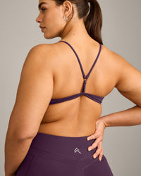 EasyLift™ Ultra Minimal Bralette with Gray Logo | Blackberry Purple