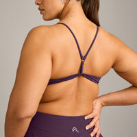 EasyLift™ Ultra Minimal Bralette with Gray Logo | Blackberry Purple