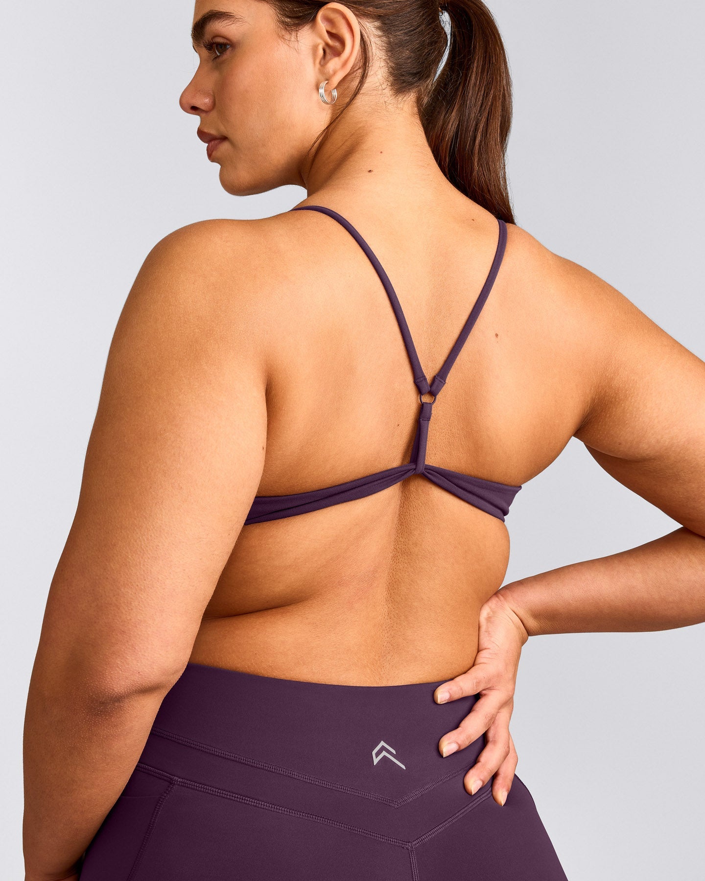 EasyLift™ Ultra Minimal Bralette with Gray Logo | Blackberry Purple