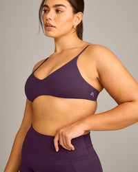 EasyLift™ Ultra Minimal Bralette with Gray Logo | Blackberry Purple
