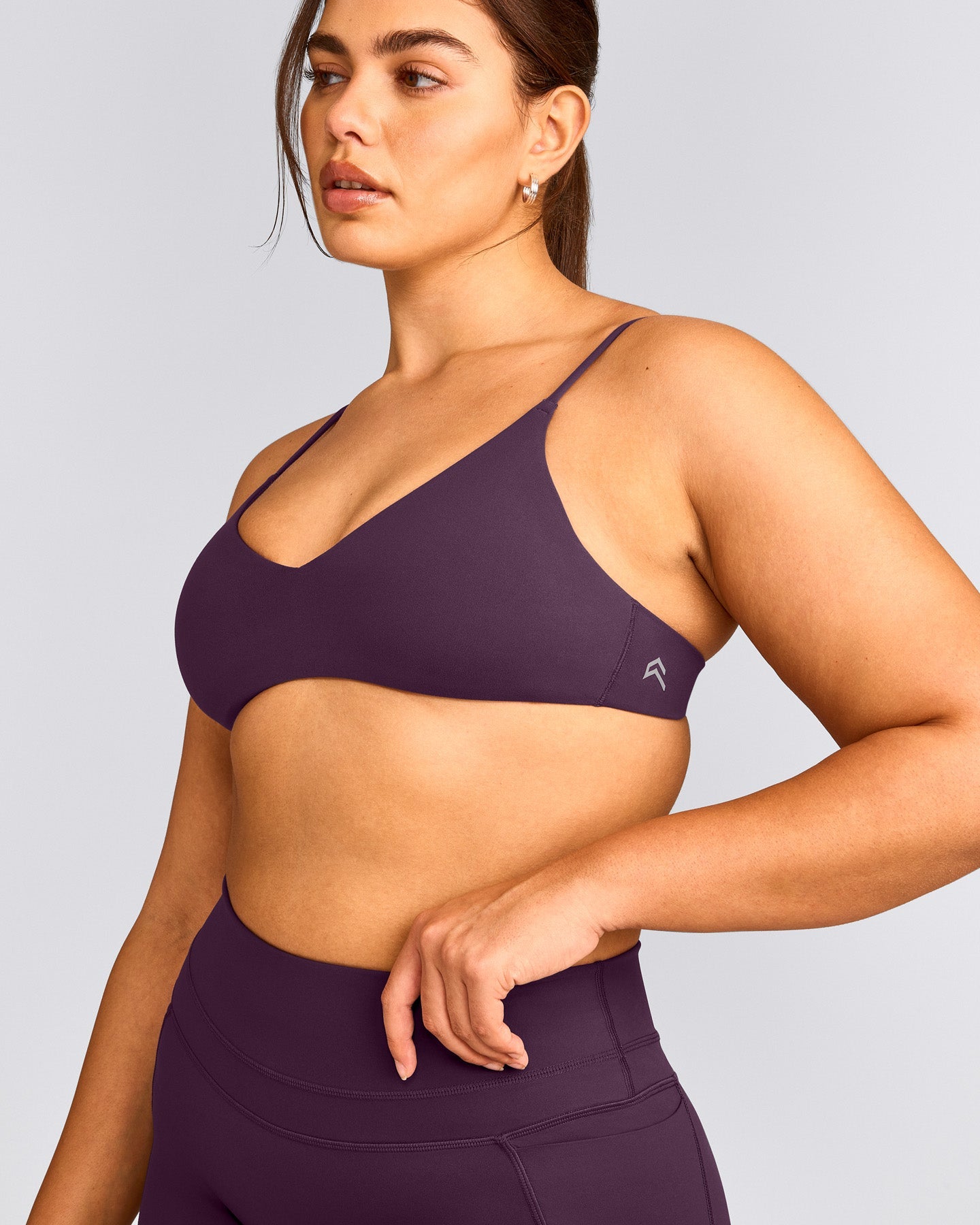 EasyLift™ Ultra Minimal Bralette with Gray Logo | Blackberry Purple