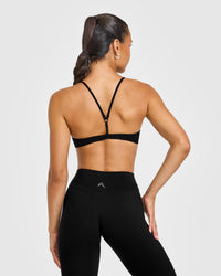 EasyLift™ Ultra Minimal Bralette with White Logo | Black