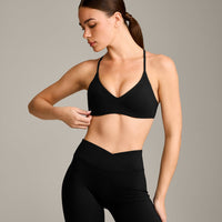 EasyLift™ Ultra Minimal Bralette with Gray Logo | Black