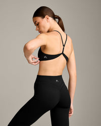 EasyLift™ Ultra Minimal Bralette with Gray Logo | Black