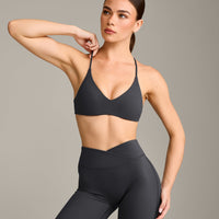 EasyLift™ Ultra Minimal Bralette with Gray Logo | Coal