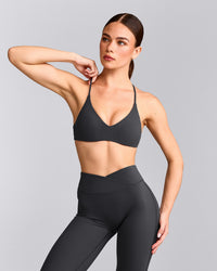 EasyLift™ Ultra Minimal Bralette with Gray Logo | Coal