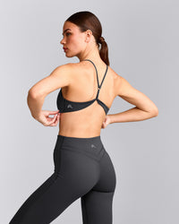 EasyLift™ Ultra Minimal Bralette with Gray Logo | Coal