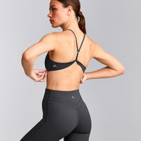 EasyLift™ Ultra Minimal Bralette with Gray Logo | Coal