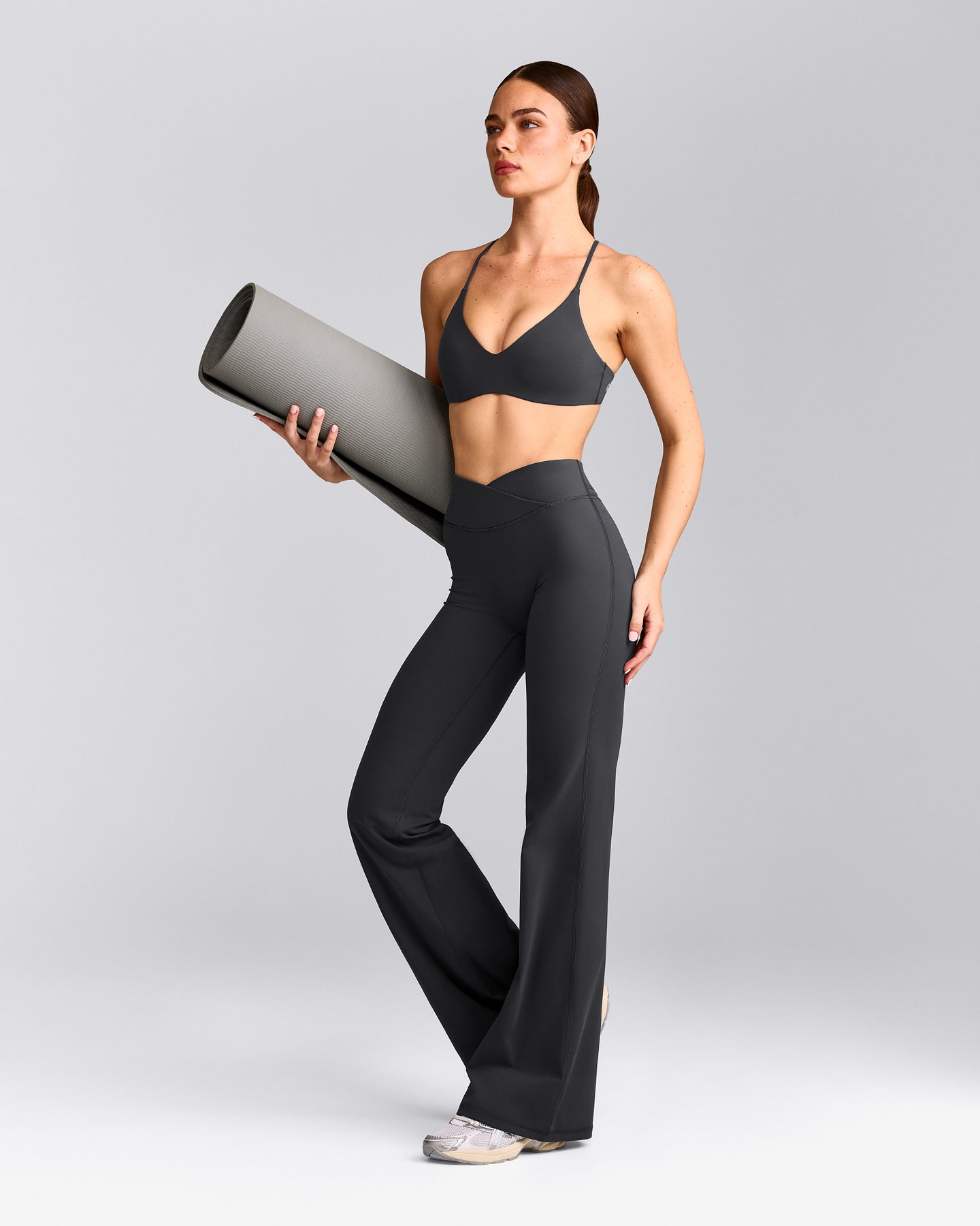 EasyLift™ Ultra Minimal Bralette with Gray Logo | Coal