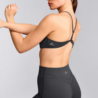 EasyLift™ Ultra Minimal Bralette with Gray Logo | Coal
